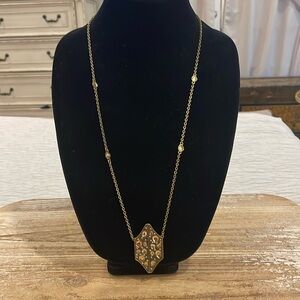 Vintage Rebecca Minkoff Gold Tone Rhinestone Long Chain Pendant Necklace